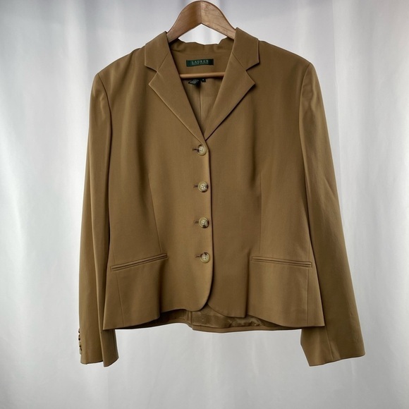 Lauren Ralph Lauren Wool Blend Jacket in Light Brown Size‎ 14 - Picture 1 of 4